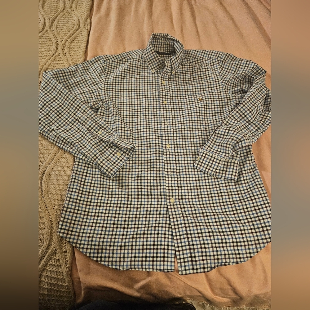 Ralph Lauren Blue/purple and White Checkered‎ Shirt Large